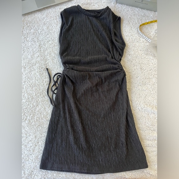 NWOT Gorglitter Cut Out Ruched Drawstring Mini Dress - Picture 5 of 13